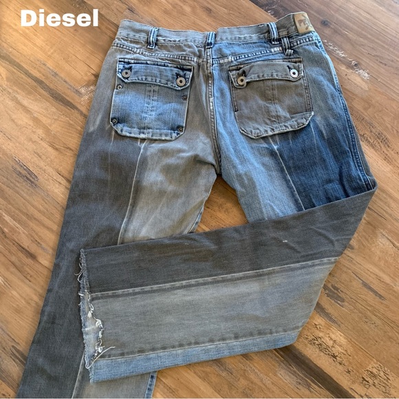 Diesel Women's Colorblock Cargo Carpenter Pants Jeans Size 34 10/12 - Picture 1 of 11
